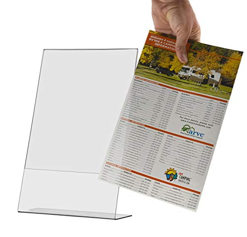 Marketing Holders 6 Sign Holder 8.5 x 14 Inch Table Tent Legal Size Side Loading Display Stand for Printed Paper Signs Plastic Literature Photo Display at Medical Offices or Restaurants and Bars - size: 8.5"w x 14"h