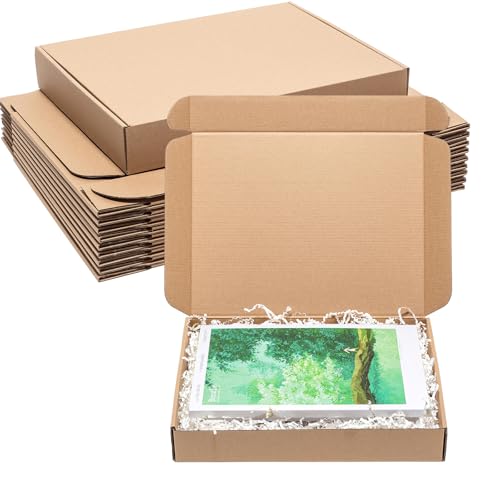 Wowxyz Shipping Boxes 12x9x2 Inches 25 Pack Corrugated Cardboard Brown Box - size: 12x9x2"