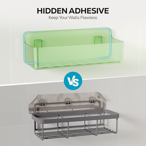 Nieifi Adhesive Shower Shelves, Green, 5 Pieces - color: Green-Clear, size: 5 pieces