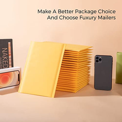 Fuxury Kraft Bubble Mailer 6x10 Inch 25 Pack Self Seal Padded Envelopes - color: Yellow, size: 6x10" 25PC