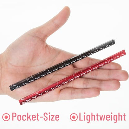 Mr. Pen- 6 Inch Pocket Size Ruler, 2 Pack, Small Architectural Scale - color: A. Black & Red