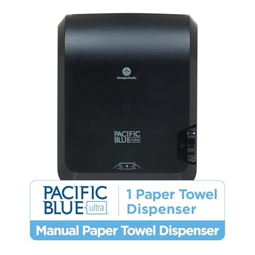 Pacific Blue Ultra 8" High-Capacity Mechanical Paper Towel Dispenser by GP PRO (Georgia-Pacific), Black, 59589, 12.9" W x 9" D x 16" H, 1 Dispenser - style: Mechanical dispenser