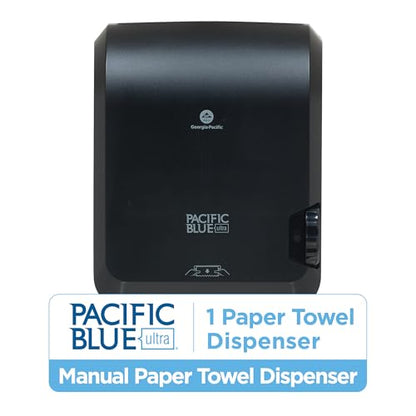 Pacific Blue Ultra 8" High-Capacity Mechanical Paper Towel Dispenser by GP PRO (Georgia-Pacific), Black, 59589, 12.9" W x 9" D x 16" H, 1 Dispenser - style: Mechanical dispenser