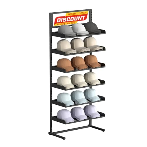 Large Hat Rack Stand With 6 Adjustable Plate Tray for 180 Hats