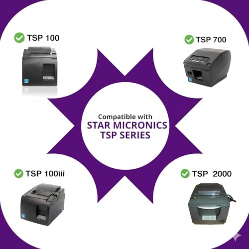 Thermal Paper Compatible with Star Micronics TSP100iii, TSP100-20 Rolls - size: 20 Rolls, style: Star Micronics