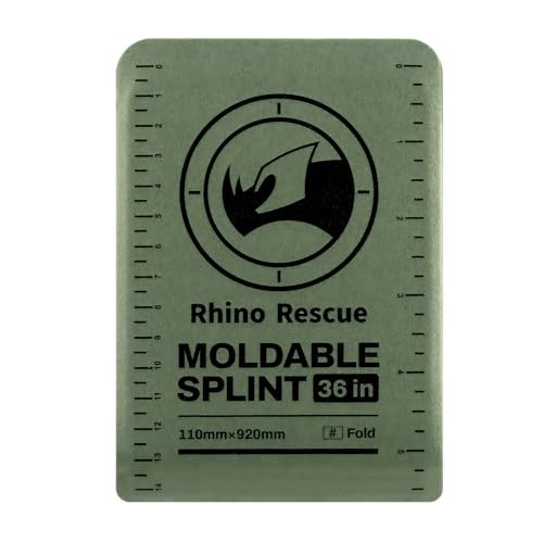 RHINO RESCUE First Aid Moldable Splint 36" X 4.3" Green-Gray (1, Folded) - color: Green