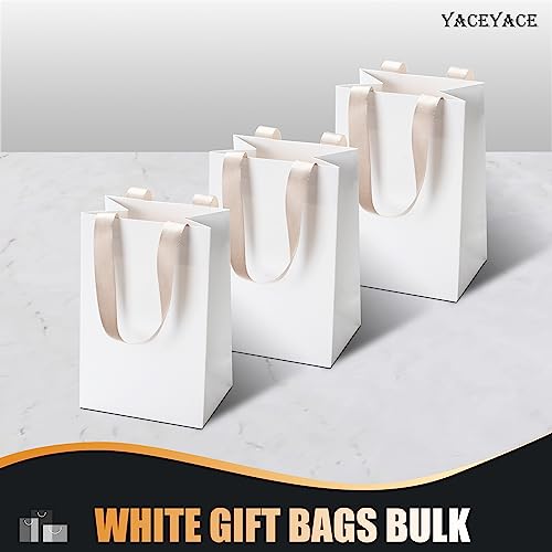 White Gift Bags with Handles 10Pcs 5.25"x3.75"x8" Small - color: White, size: 5.25x3.75x8 Inch (Pack of 10)