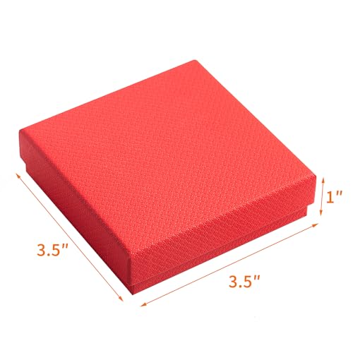 GEFTOL Jewelry Gift Boxes 40 Pack 3.5x3.5x1 Inch Cardboard Jewelry Boxes,Small Gift Boxes for Jewelry Earrings Necklaces Handmade Bangles Bracelets(Red) - color: Red, size: 3.5x3.5x1 Inch (Pack of 40)