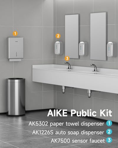 AIKE 400 Sheets Wall Mount Paper Towel Dispenser,Fit Multifold Paper,Silver - color: Silver