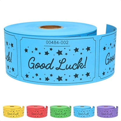 ESSENTIAL 500 Raffle Tickets, Good Luck Raffle Cards - color: Blue, size: 3.5"x2"