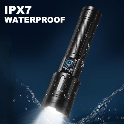 MIXILIN Rechargeable LED Flashlights High Lumens, Super Bright 99000 Lumens Flashlight with 5 Modes, Waterproof Powerful Flash Light Handheld Flashlights for Home Camping Emergencies - 2 Pack
