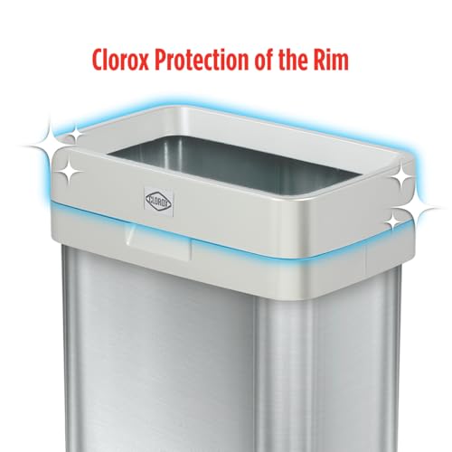 Clorox Slim Open Top Stainless Steel Trash Can, Silver, 13 Gallon / 50L - color: Stainless Open Top