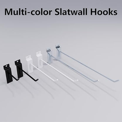 Silver Slatwall Panel Hooks 12 inch, 25 Pcs, 30 lb Capacity Hanger - color: Chrome, size: 12 Inch