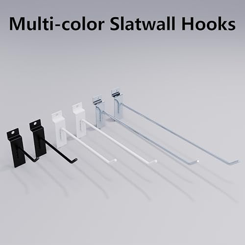 8'' Slatwall Hooks, White, 25 Count Slat Board Display Hooks - color: White, size: 8 Inch