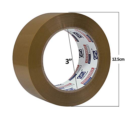 PERFECTAPE Heavy Duty Brown Packing Tape 12 Rolls, Total 1200M, 2.7 mil, 1.88 inch x 100 Meters, Ultra Strong, Refill for Packaging and Shipping - size: 12-PACK