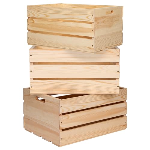 Extra Large Pine Wood Crates ，Unfinished Wooden Storage Crates For Display