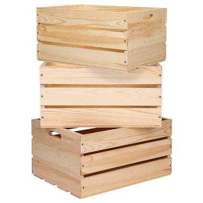Extra Large Pine Wood Crates ，Unfinished Wooden Storage Crates For Display