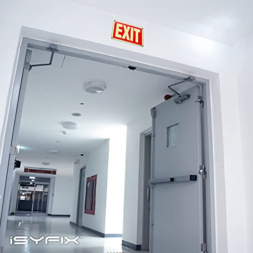 iSYFIX Exit Glow in the Dark Sign Aluminum, 10x7 Inch, 1 Pack - color: Red & White, size: 1 Pk 10x7