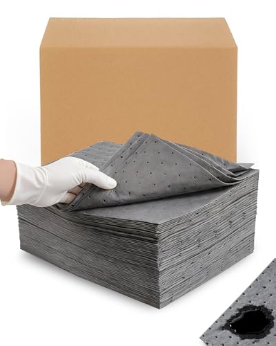15"x17" Oil Absorbent Pads 100 Pack | Heavy & Fast Absorb - size: 15x17 Inch