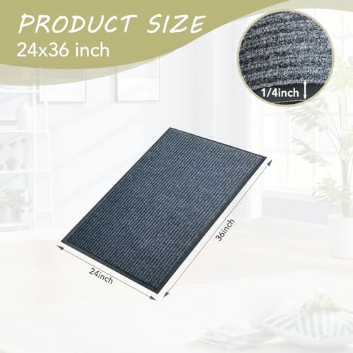 Front Door Mat, 2'x3'Indoor Outdoor Welcome Commercial Floor Mats - size: 24"x36"