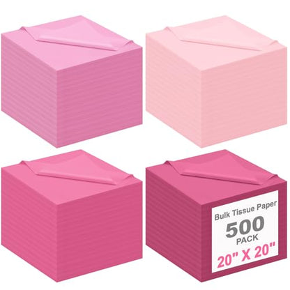 500 Sheet Pink Tissue Paper Bulk 20 x 20 Inch for Wedding Birthday Gift Bag - color: Pink, size: 20 x 20 Inch