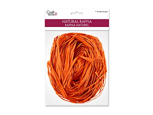 Raffia Long-Stranded Fiber for Arts and Crafts - Medium 2 Oz Bunch (Orange) - color: Orange