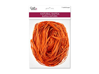 Raffia Long-Stranded Fiber for Arts and Crafts - Medium 2 Oz Bunch (Orange) - color: Orange