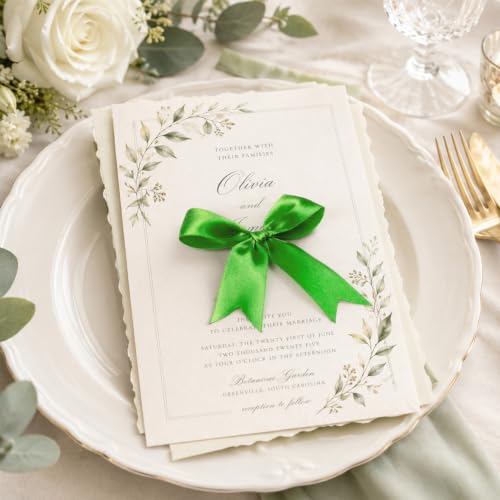 Emerald Green Bows 60Pcs 3.5Inch Pre-Tied Satin Ribbon Bows, Sticky Dots - color: Emerald green, size: 60 PCS