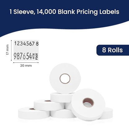 Pricing Labels for Monarch 1136 White - 14,000 Labels w/ 8 Rolls Value Pack, 1 Sleeve - Made in USA - color: White, size: 1 Sleeve