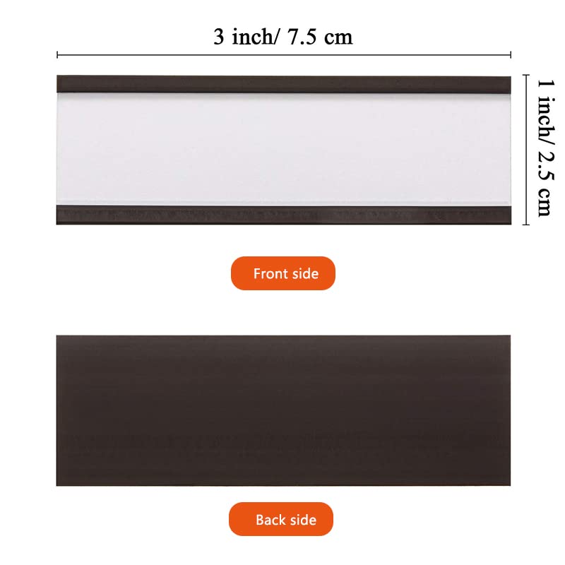 C Channel Magentic Label Holders 1x3 Inches with Paper Inserts and Clear Plastic Protectors,Magnetic Data Card Holders File Cabinet,Pack of 100 - size: 1"x3"-100pcs