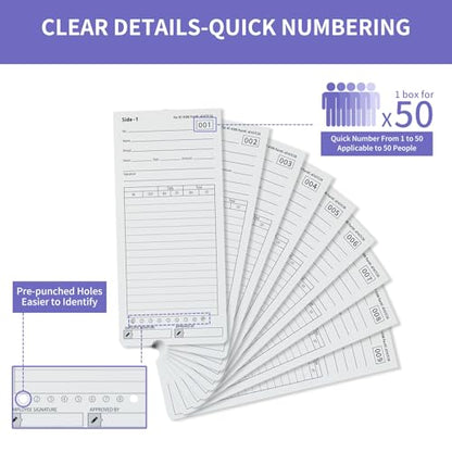 AT-4500 Time Cards, 300 Count, 6 Packs of 50, Double-Sided