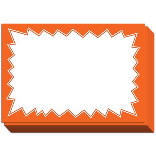 Sale Signs for Retail Stores 50pcs 4.5" x 6.5" - color: Orange, size: 4.5" x 6.5"