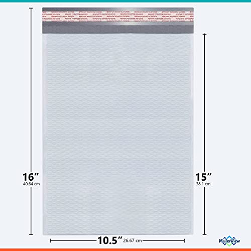 Bubble Mailers 10.5x16, Self Seal Poly Padded Envelopes #5, 100 Pack Bulk - color: White, size: 10.5"x16" / 100 Pack