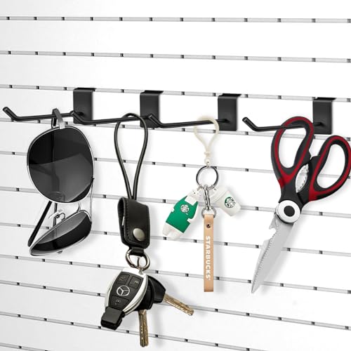 100 Pcs Slatwall Hooks, 4 Inch Heavy Duty Panel Hangers, Slat Wall Hanging Hooks, Slatwall Accessories for Garage & Retail Store Display (Black) - color: Black