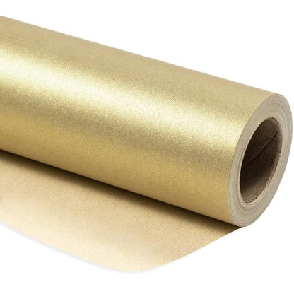 RUSPEPA Gold Wrapping Paper - Christmas Gift Wrap Pearly - luster Paper Perfect for Wedding, Birthday, Valentine's Day, Christmas, Baby Shower, DIY Bouquet -17 Inches X 32.8 Feet - color: Gold, size: 17" x 32.8'