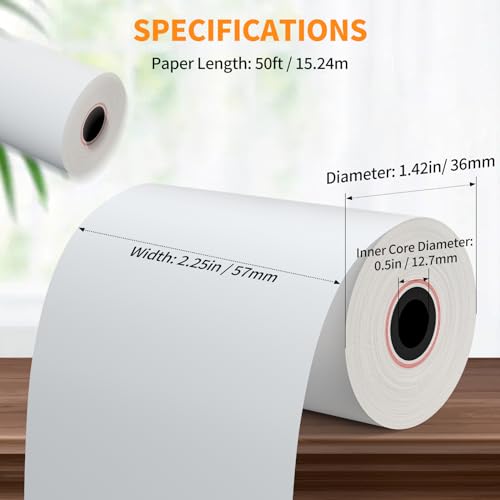 2 1/4'' x 50' Thermal Paper 150 Rolls, 2.25x50ft Receipt Paper - size: 2 1/4" x 50ft, style: 150 Rolls