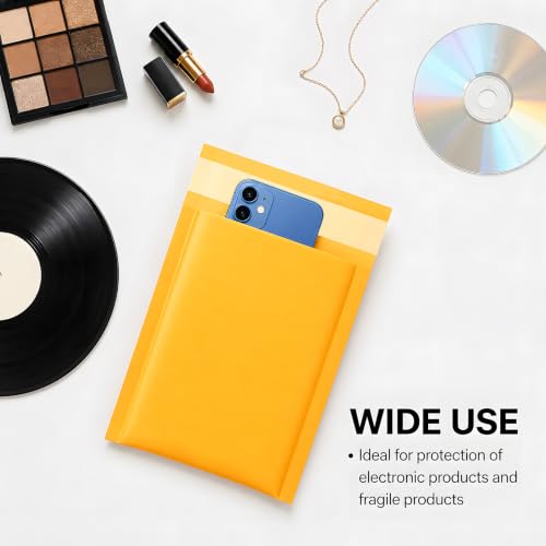 LULUPACK Yellow Kraft Bubble Mailers 9.5x13.5 inch 25 Pack, Lightweight Packaging Padded Mailing Envelopes, Self Seal Kraft Envelopes Shipping Bags for Cosmetics - size: 25 pack, style: 9.5"x13.5"