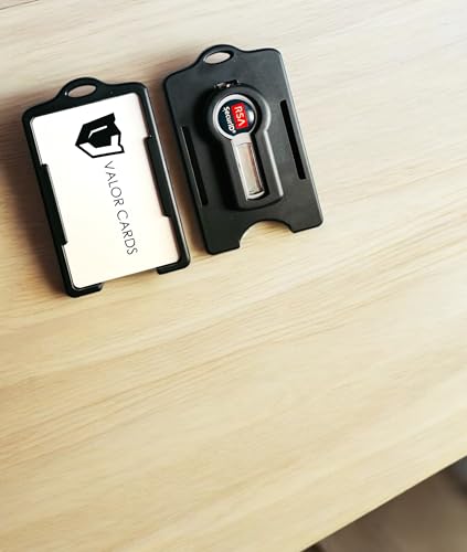 FicaraCo RSA and ID Badge Holder *Nearly Indestructible* (Single RSA ID Badge Holder - Midnight Black) - style: Single RSA ID Badge Holder (Midnight Black)