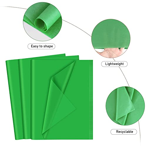 NEBURORA 120 Sheets Green Tissue Paper Christmas Gift Wrap Paper - color: Green
