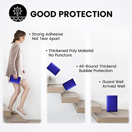 Fuxury 100 Pack 4x8" Bubble Mailers Royal Blue Shipping Padded Envelopes - color: Royal Blue, size: 4×8" 100PC