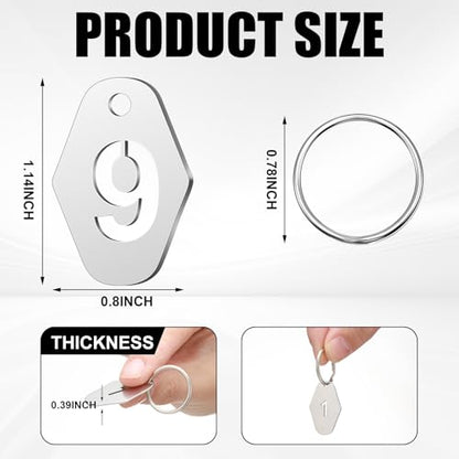 Yaocom 50 Pcs Hollowed Stainless Steel Number Tags,Diamond, 1-50 - style: Diamond, 1-50