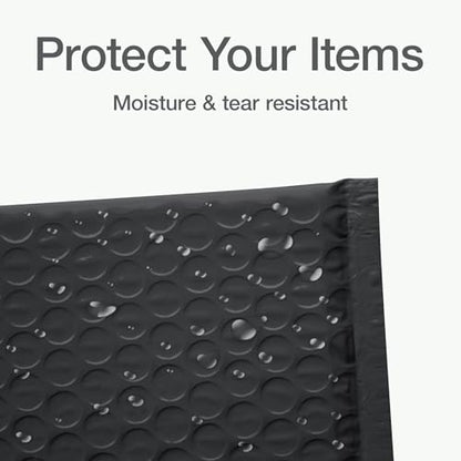 Quality Park Bubble Mailers, 4 x 8 Shipping Envelopes, Self-Seal, Small Black Padded Envelopes, Redi-Strip Peel Off Closure, 50 Per Box (1002352) (Pack of 4) - color: Black, size: 4 x 8 (Pack of 4)