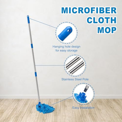 KeFanta Mop, Microfiber Cloth Mops for Floor Cleaning, 49" Long Handle