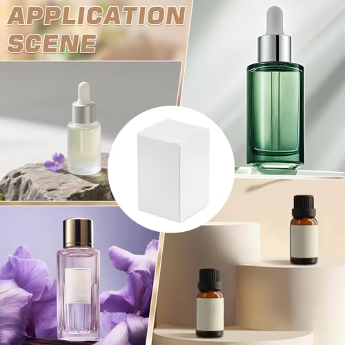 PH PandaHall 30pcs 2x2x3 inch Paper Essential Oil Packing Box, Small Packing Boxes Kraft Paperboard Gift Box Packaging Cases Gift Wrapping Boxes for Glass Dropper Bottles Diffuser Bottles, White - color: White