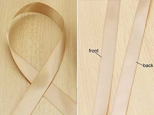 5/8" Khaki Double Face Satin Ribbon 100yd for Gifts & Crafts - color: #835 Khaki, size: 5/8 inch