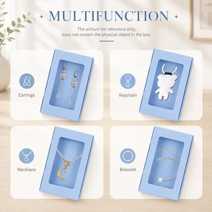 Crtiin 30 Pack Jewelry Gift Boxes Set with Clear Window, Haze Blue - color: Haze Blue