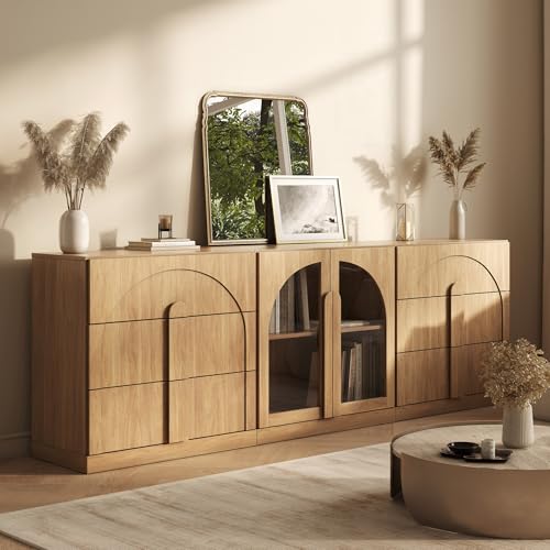 BELLEZE Bijou 3-Piece Modular Sideboard Buffet Cabinet - Camel - color: Bijou Camel Acc