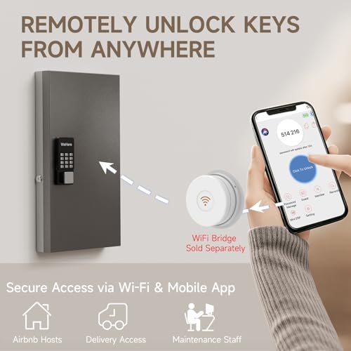 48 Key Lock Box Smart Key Organier Cabinet with Keypad & App for Office - size: 2.3inx11.3inx21.7in