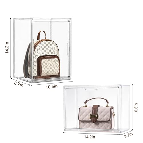 ZLLZUU Purse Organizer for Closet, X-Large Acrylic Display Case 5 Pack - size: 5pack-X Large