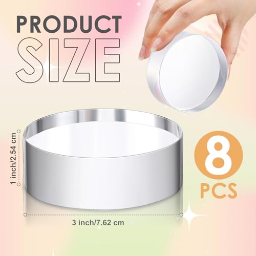 Remerry Acrylic Round Block Display, 8 Pcs, 3 x 3 x 1 Inches - size: 3 x 3 x 1 Inches